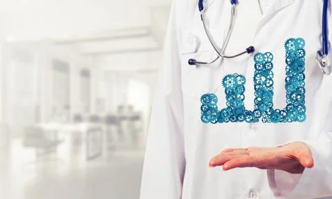 Progressing graph presented in female palms as symbol of success Stock Photos