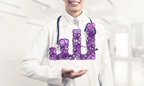 Progressing graph presented in female palms as symbol of success Stock Photos