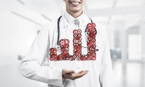 Progressing graph presented in female palms as symbol of success Stock Photos