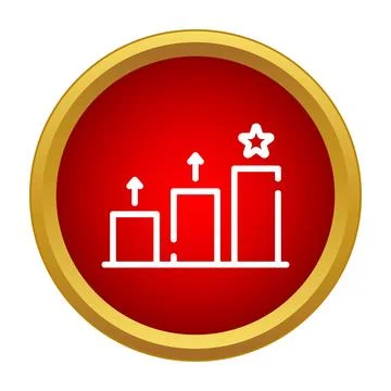 Progressing growth chart leading to success star Stock Illustration