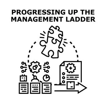 Progressing up the management ladder concept vector Stock Illustration