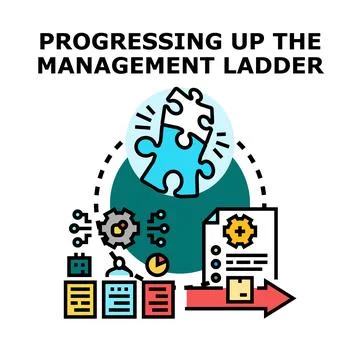 Progressing up the management ladder concept vector Illustrazione stock