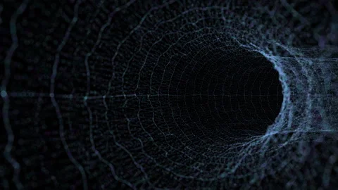 Progressing Memory Flow Inside Sci-Fi Neural Network On Dark Background Stock Footage 305948640