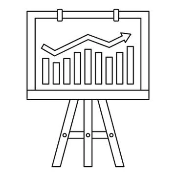 Progression bar on presentation screen icon Stock Illustration