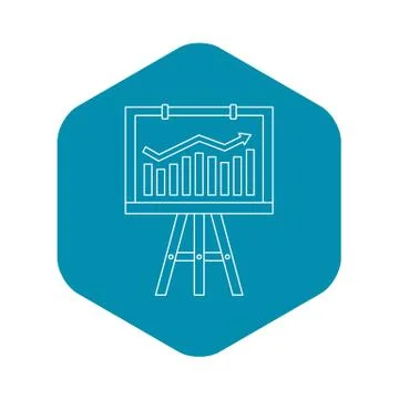 Progression bar on presentation screen icon Stock Illustration