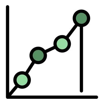 Progression data icon color outline vector Stock Illustration
