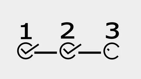 Progression icon with first and second step Stock Illustration