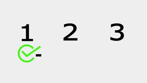 Progression icon with first step highlighted Stock Illustration