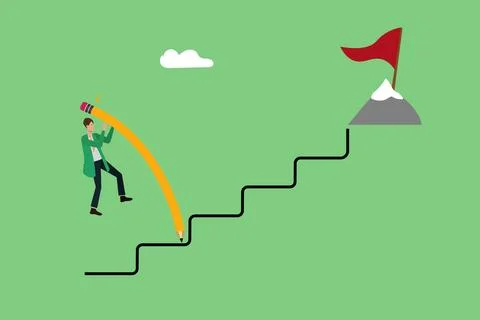 Progression from start to success, development or improvement Stock Illustration