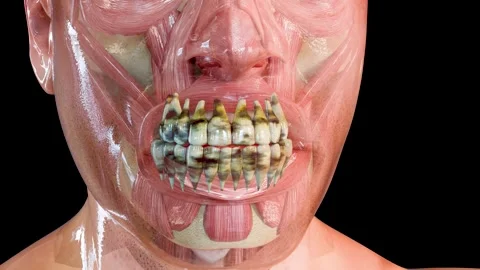 Progression of Tooth Decay and Dental Erosion, Pathological Decay Stock Footage 337702966