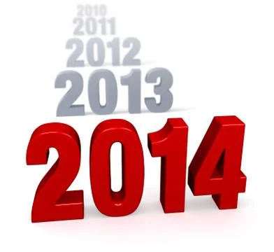 Progression of years - 2014 Illustrazione stock