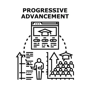 Progressive advancement in learning and career development Stock-Illustration