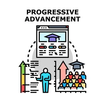 Progressive advancement in learning and career development Stock-Illustration
