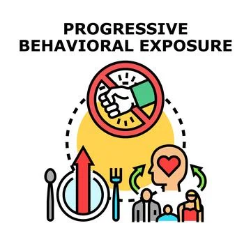 Progressive behavioral exposure therapy concept illustration Stock Illustration