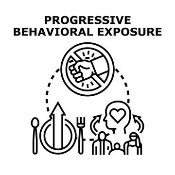 Progressive behavioral exposure therapy concept illustration Stock Illustration