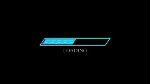 Progressive blue loading bar animation on black background Stock Footage 339980370