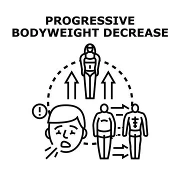 Progressive bodyweight decrease and healthy lifestyle concept Stock-Illustration