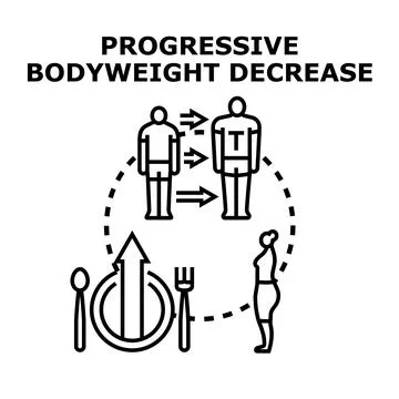 Progressive bodyweight decrease for health and transformation Stock-Illustration