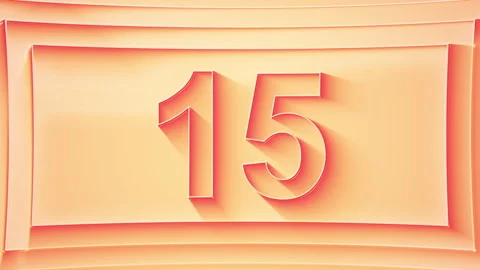 Progressive counting from 1 to 26. Minimalistic embossed number Stock Footage 293087146