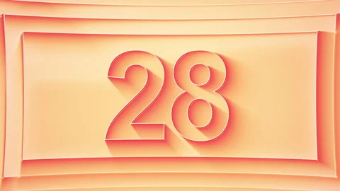 Progressive counting from 1 to 47. Minimalistic embossed number Stock Footage 294097592