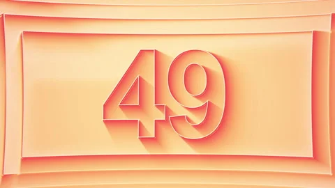Progressive counting from 1 to 84. Minimalistic embossed number Stock Footage 294103741