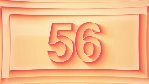 Progressive counting from 1 to 96. Minimalistic embossed number Stock Footage 294105896