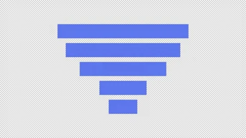 Progressive decreases performance funnel infographic element animation Stock Footage 348104888