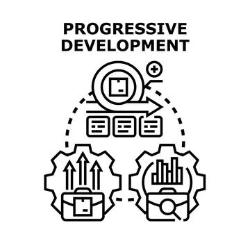 Progressive development concept with agile strategy and business growth Stock Illustration