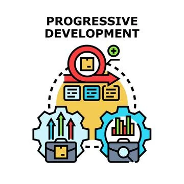 Progressive development concept with agile strategy and business growth Stock Illustration