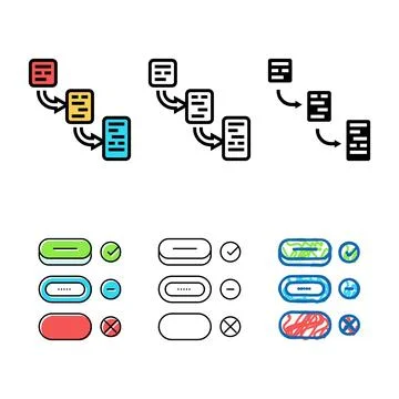 Progressive disclosure color icon forms vector Stock Illustration