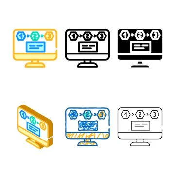 Progressive disclosure color icon vector multipack Stock-Illustration