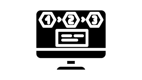 Progressive disclosure glyph icon animation Stock Footage 326740924