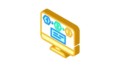 Progressive disclosure isometric icon animation Stock Footage 327286555