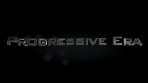 Progressive Era title metal text on black alpha channel background Stock Footage 295890162