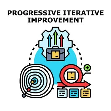 Progressive iterative improvement business process cycle concept Stock Illustration