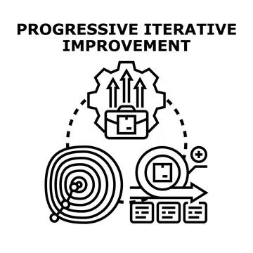 Progressive iterative improvement business process cycle concept Stock-Illustration
