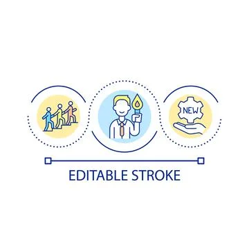 Progressive leader loop concept icon Stock Illustration