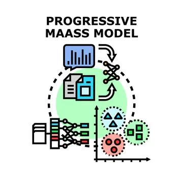 Progressive maass model concept for data analysis イラスト素材
