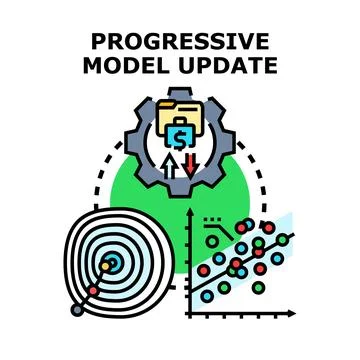 Progressive model update process with financial data analysis Stock-Illustration