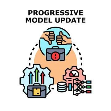 Progressive model update process optimizing business decisions Stock Illustration