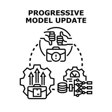 Progressive model update process optimizing business decisions Stock Illustration