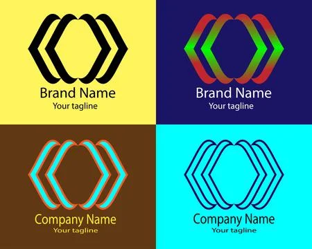 Progressive modern Hexa Link logo design Stock Illustration