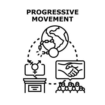 Progressive movement advancing social change and equality icon Stock Illustration