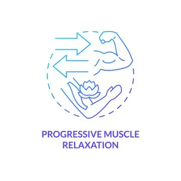 Progressive muscle relaxation blue gradient concept icon Illustrazione stock