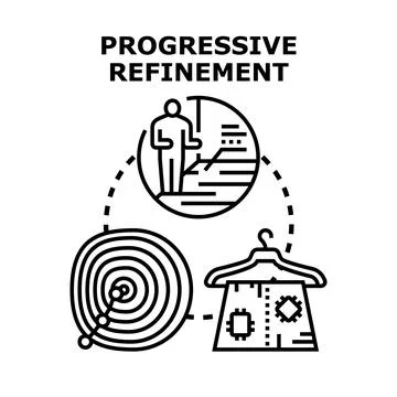 Progressive refinement improving development and optimization process Stock-Illustration