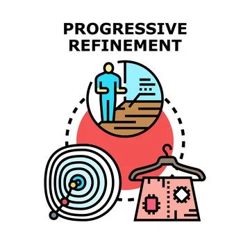 Progressive refinement improving development and optimization process Stock Illustration