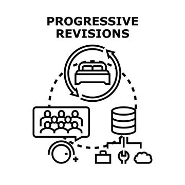 Progressive revisions concept showing continuous improvement cycle Stock-Illustration