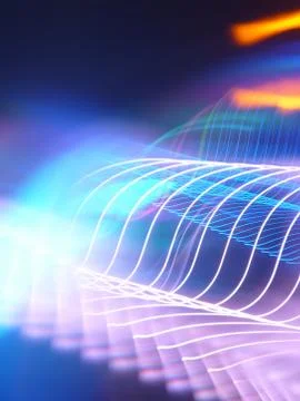 Progressive rhythmic neon curved lines for wallpapers and backgrounds Illustrazione stock