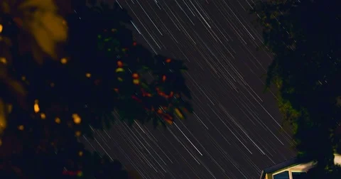 Progressive star trails over the night sky Stock Footage 77409101