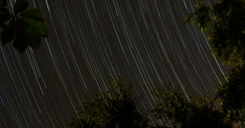 Progressive star trails over the night sky Stock Footage 77453519